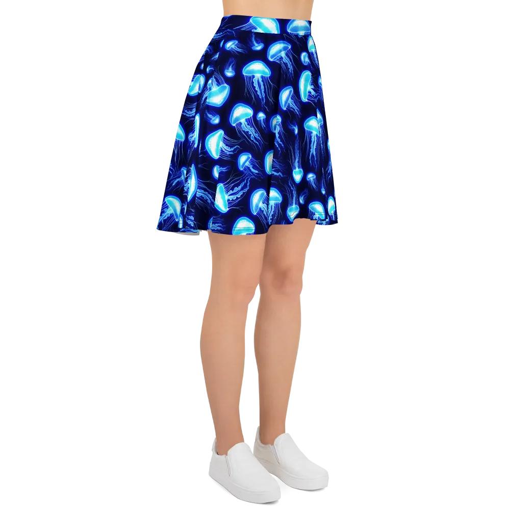 Azure Jellyscape on Skater Skirt — Right