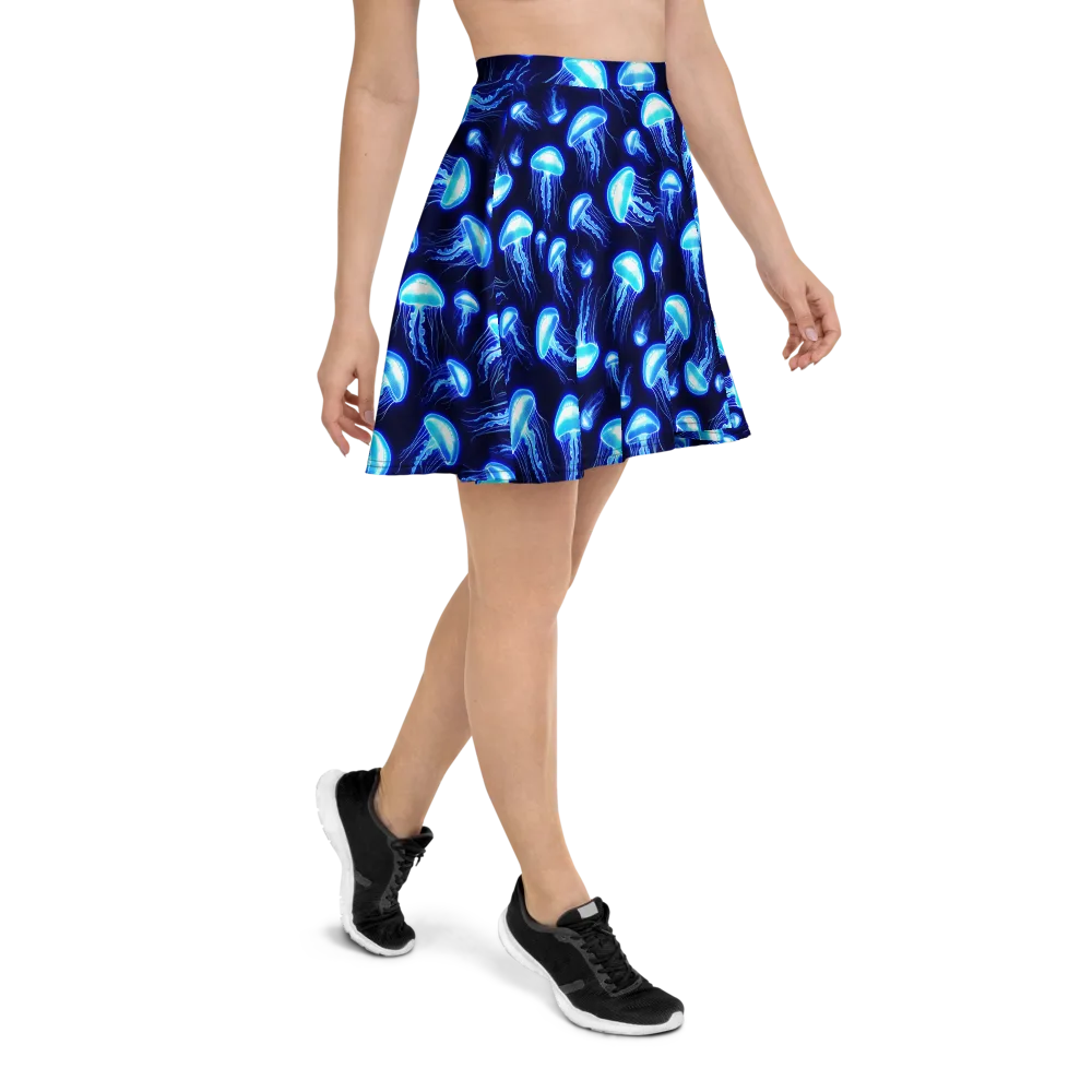 Azure Jellyscape on Skater Skirt — Right