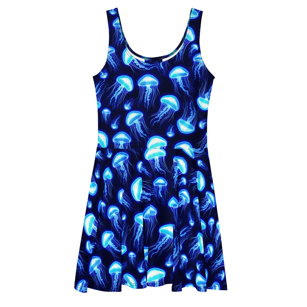 Azure Jellyscape on Skater Dress — Front