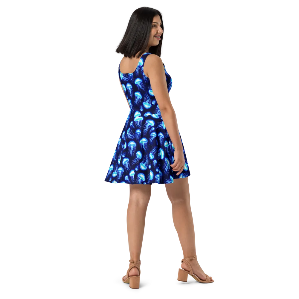 Azure Jellyscape on Skater Dress — Right