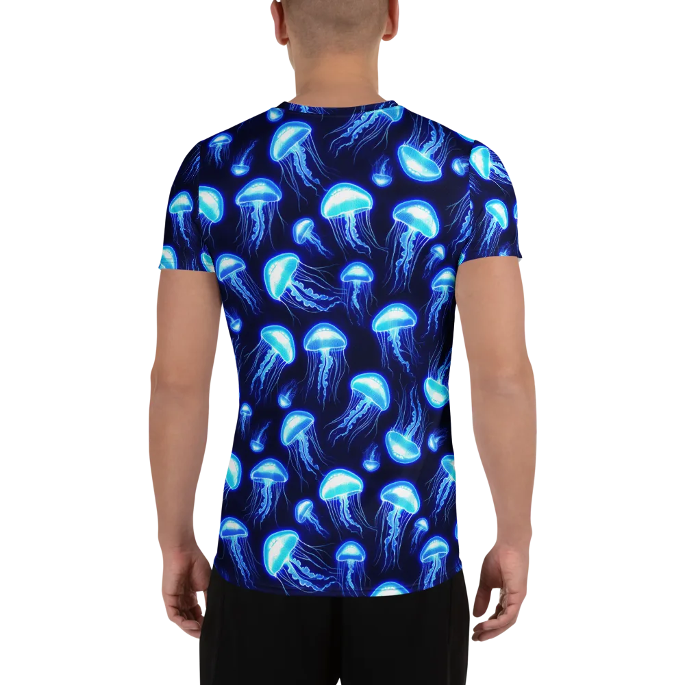 Azure Jellyscape on Men's Athletic T-Shirt — Back
