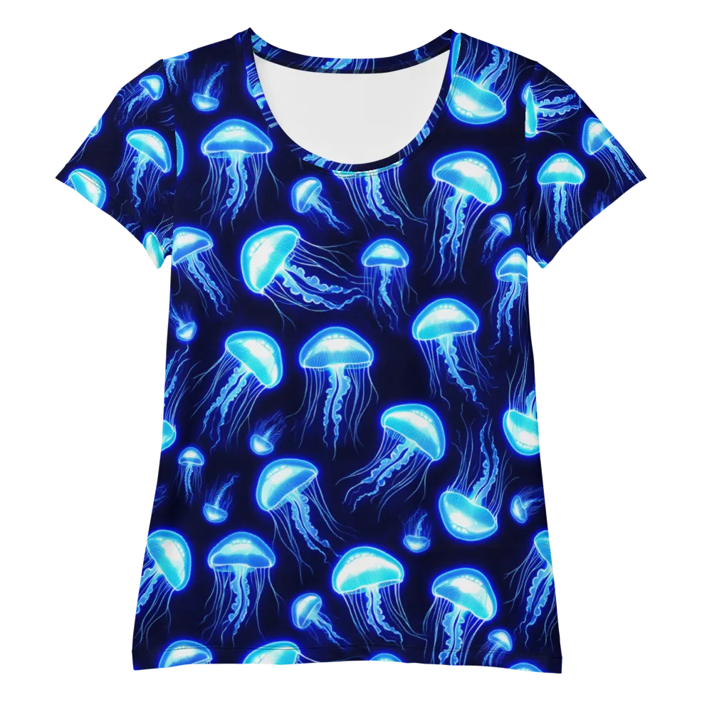 Azure Jellyscape on Women's Athletic T-Shirt — Front