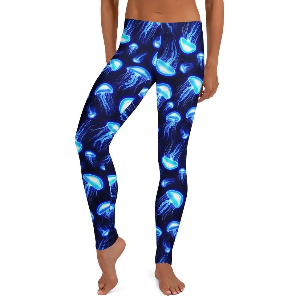Azure Jellyscape on Leggings — Front