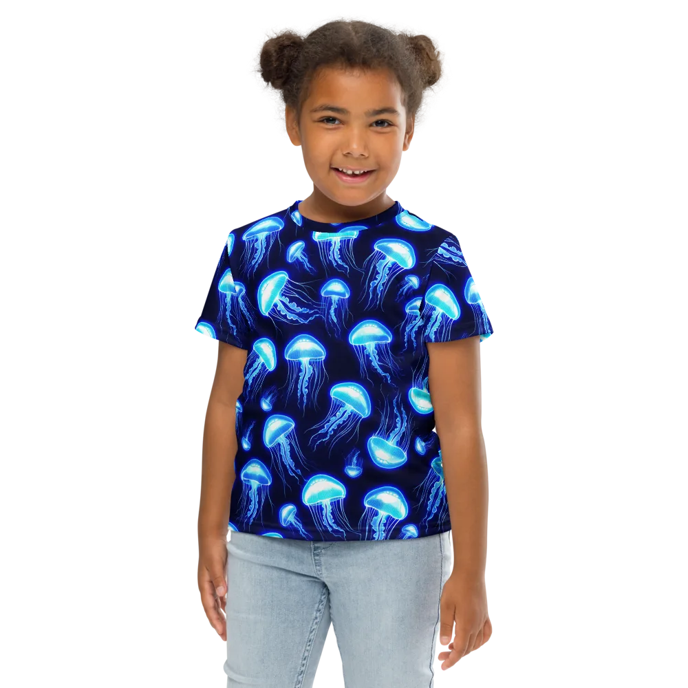 Azure Jellyscape on Kids Crew Neck T-Shirt — Front