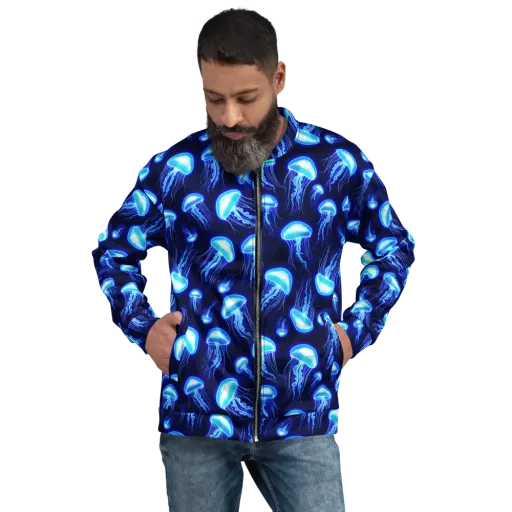 Azure Jellyscape on a Bomber Jacket