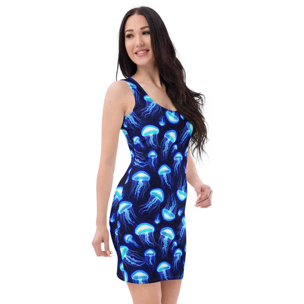 Azure Jellyscape on Bodycon Dress — Right Front