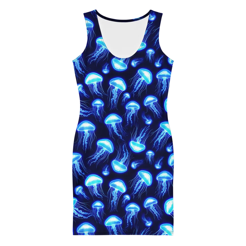 Azure Jellyscape on Bodycon Dress — Front