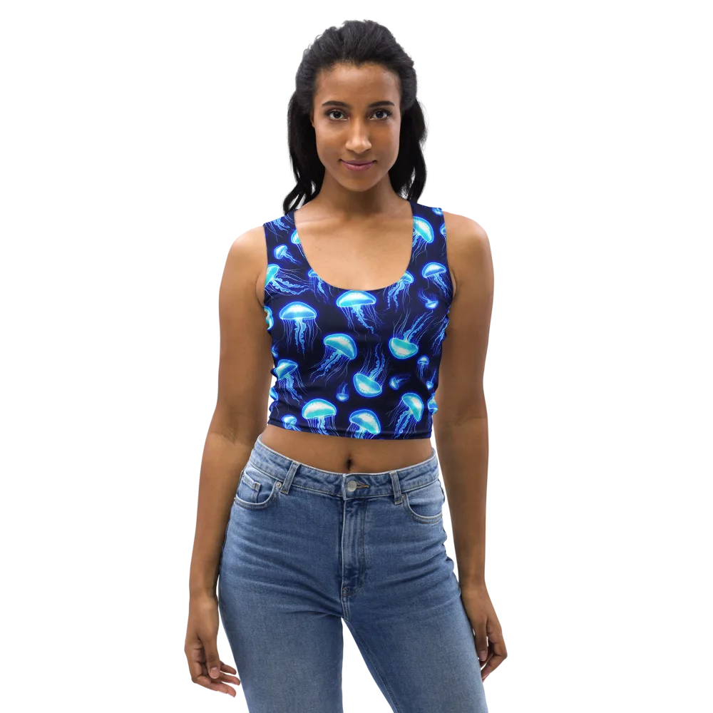 Azure Jellyscape on Crop Top — Front