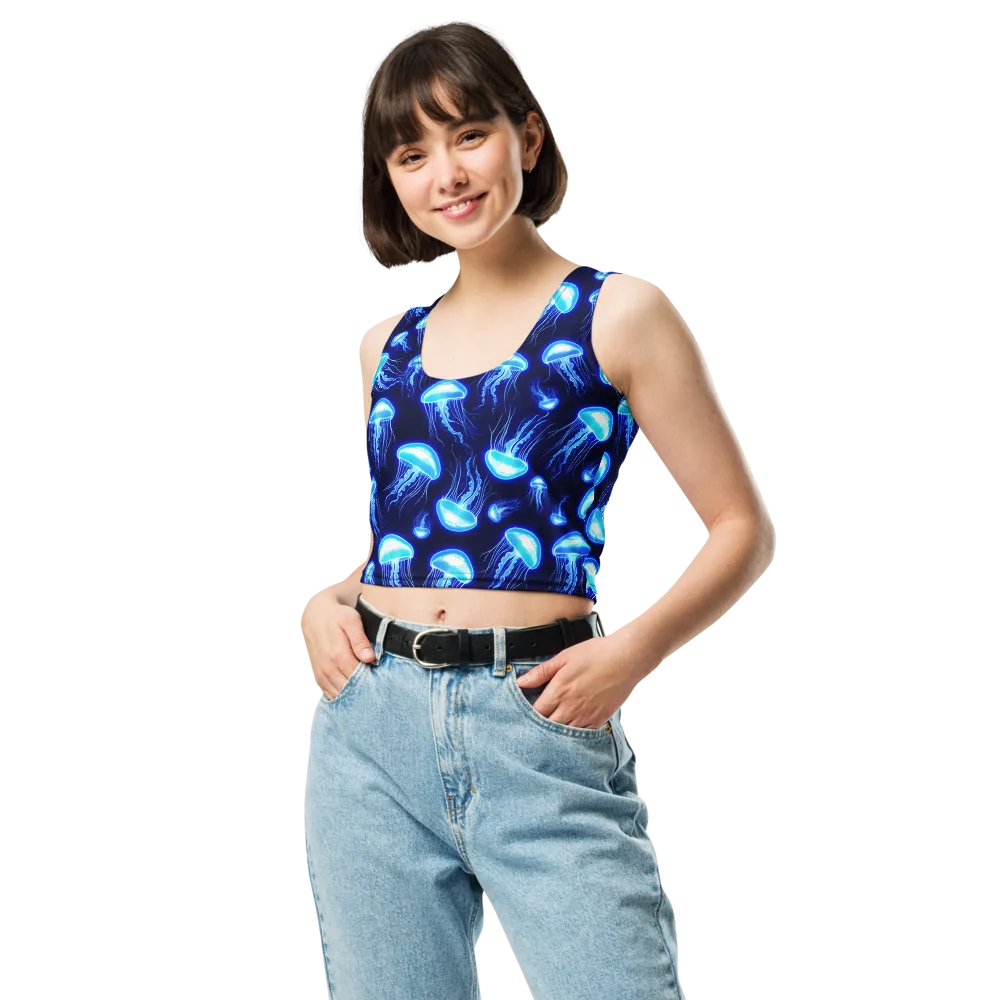 Azure Jellyscape on Crop Top — Front