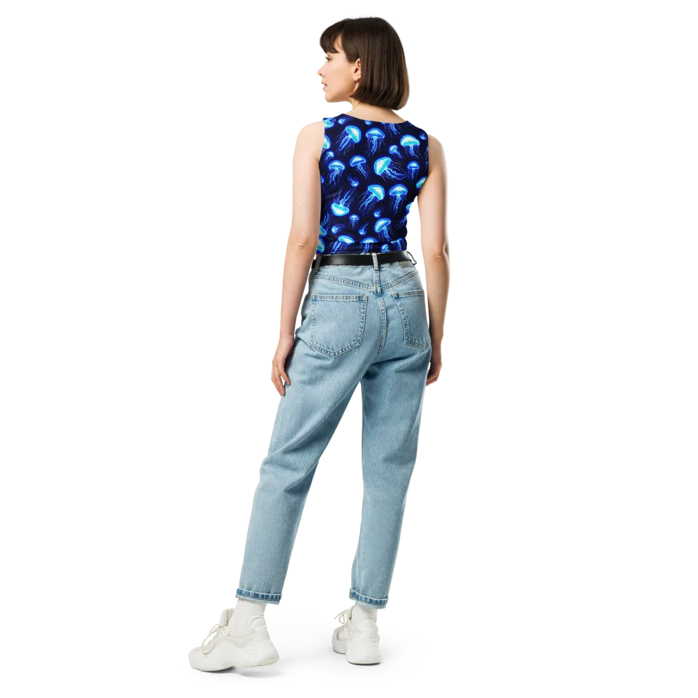 Azure Jellyscape on Crop Top — Back