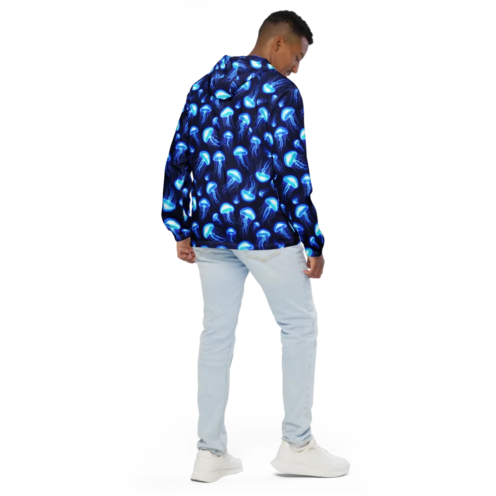 Azure Jellyscape on Men's Windbreaker — Back