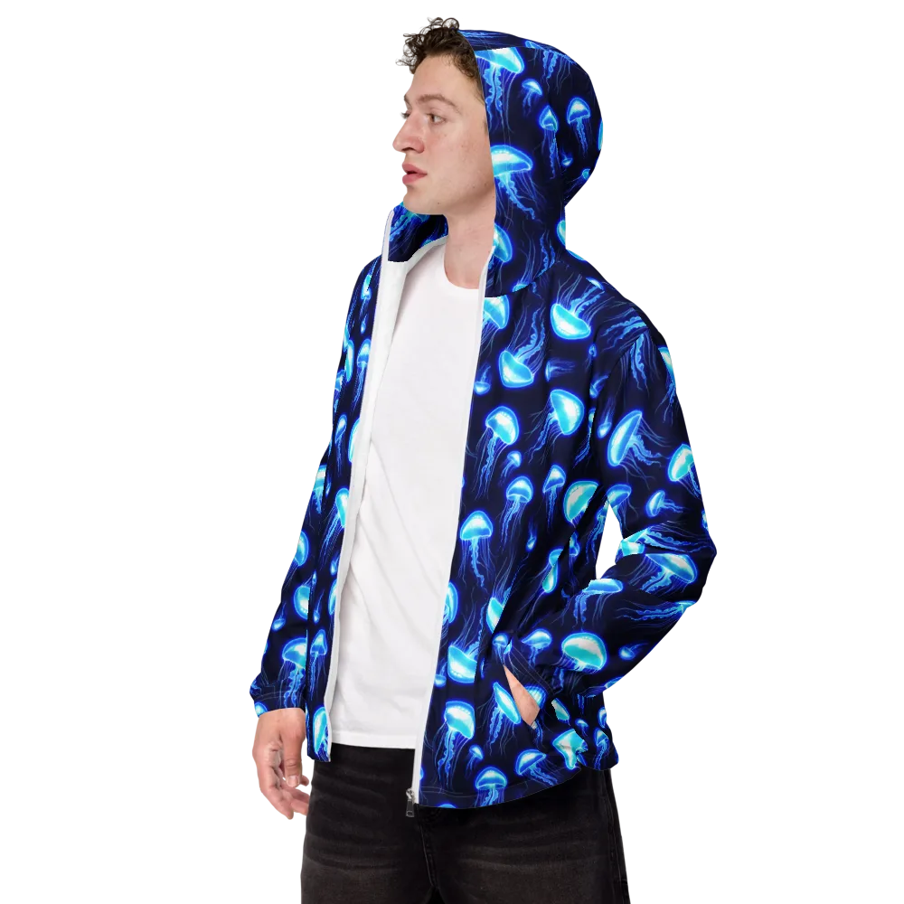 Azure Jellyscape on Men's Windbreaker — Left Front