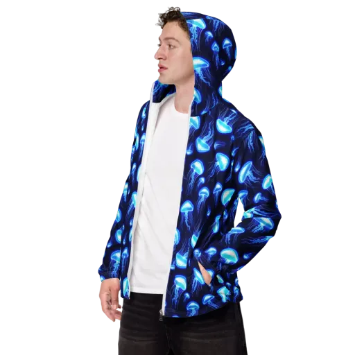 Azure Jellyscape on a Men's Windbreaker