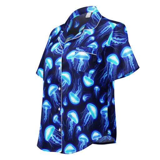 Azure Jellyscape on a Women's Short Sleeve Pajama Top