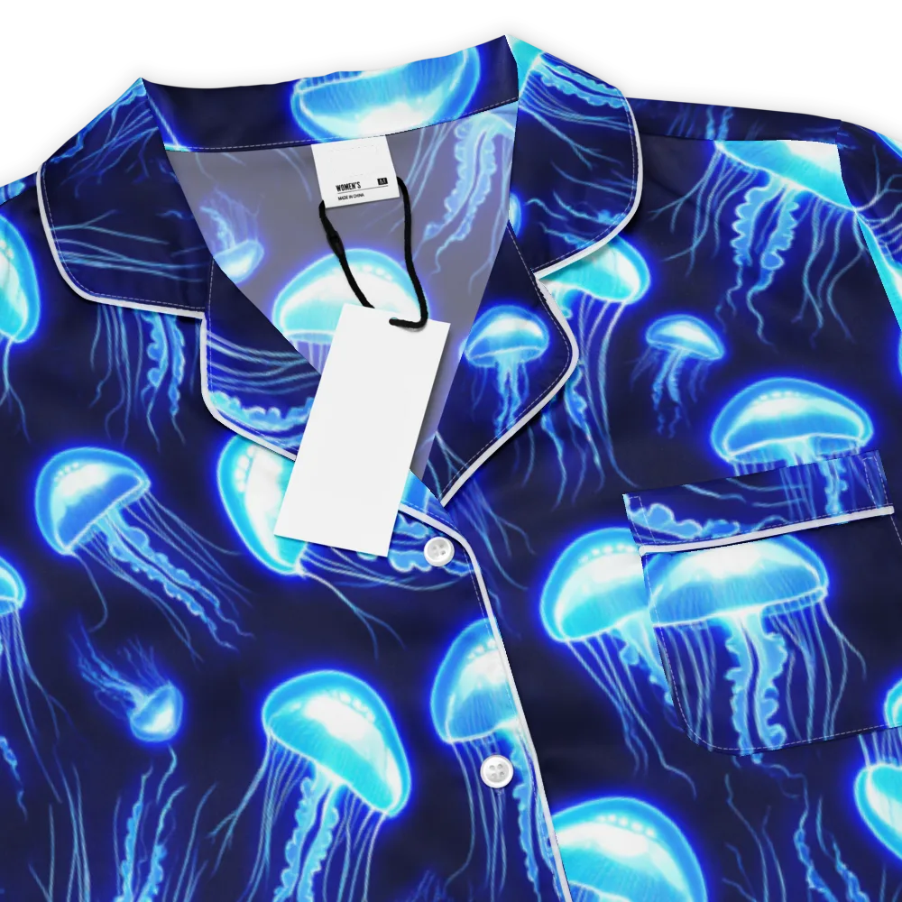 Azure Jellyscape on Women's Short Sleeve Pajama Top — Product details