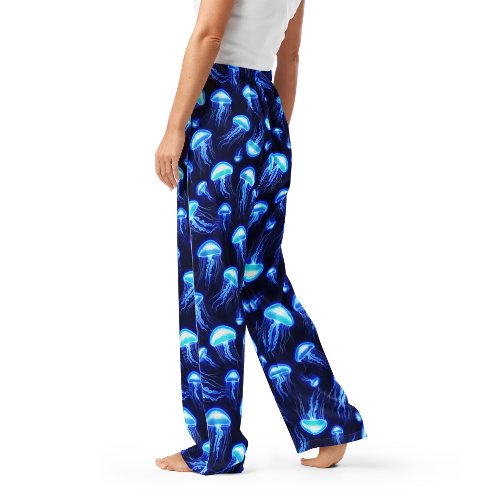 Azure Jellyscape on Women's Pajama Pants — Left