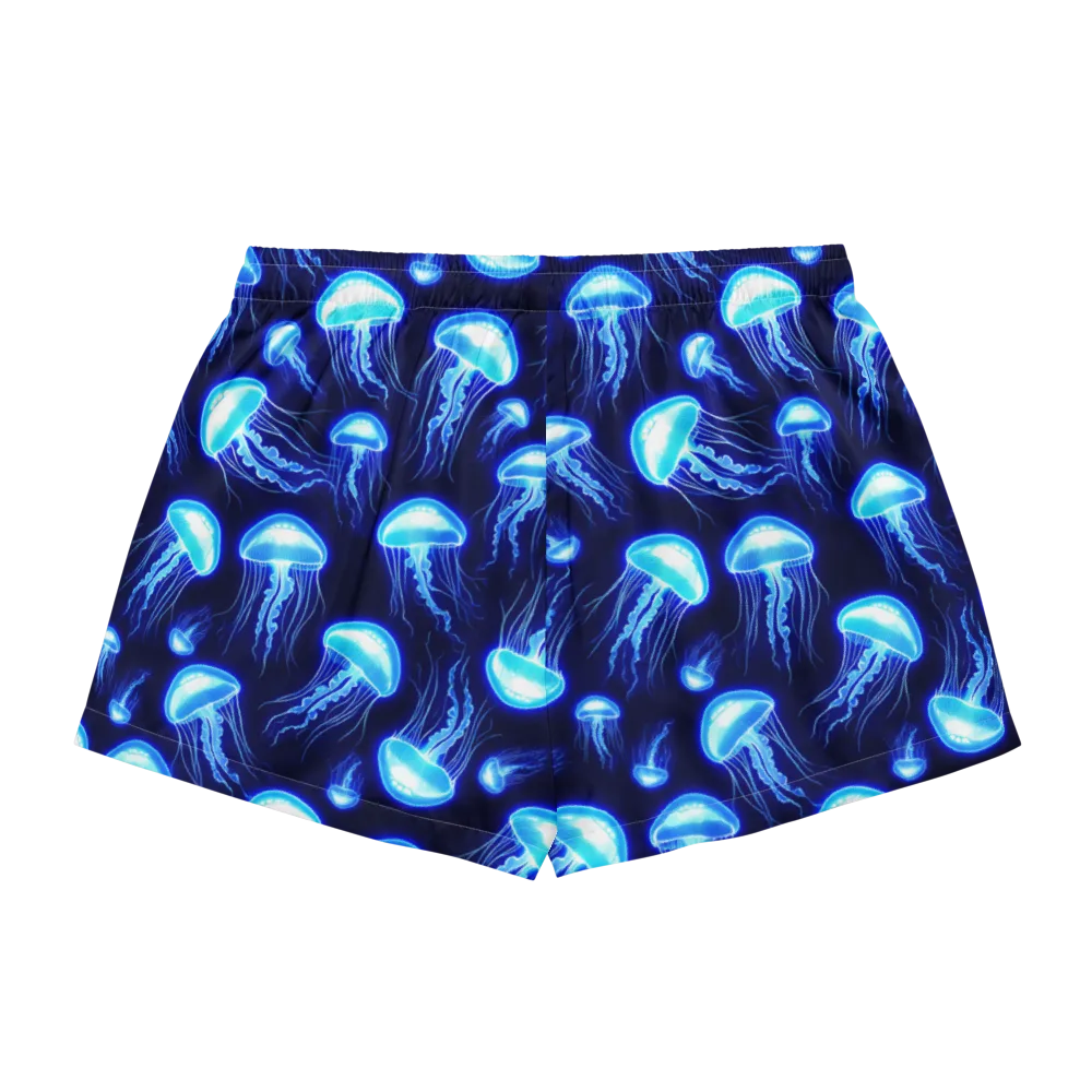 Azure Jellyscape on Women's Pajama Shorts — Back