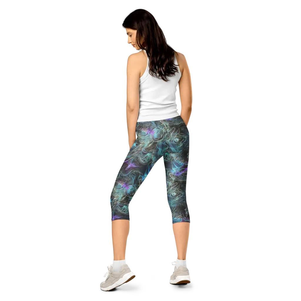 Deep Space Opal on Capri Leggings — Back