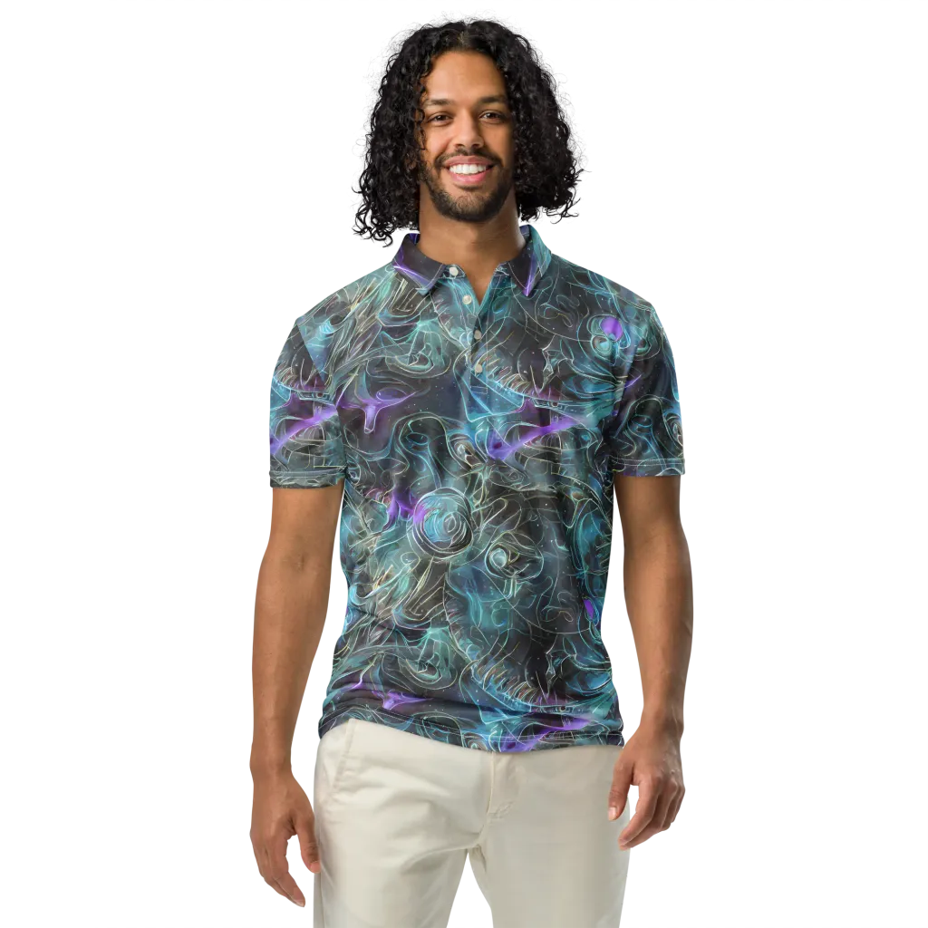 Deep Space Opal on Men's Slim Fit Polo Shirt — Front