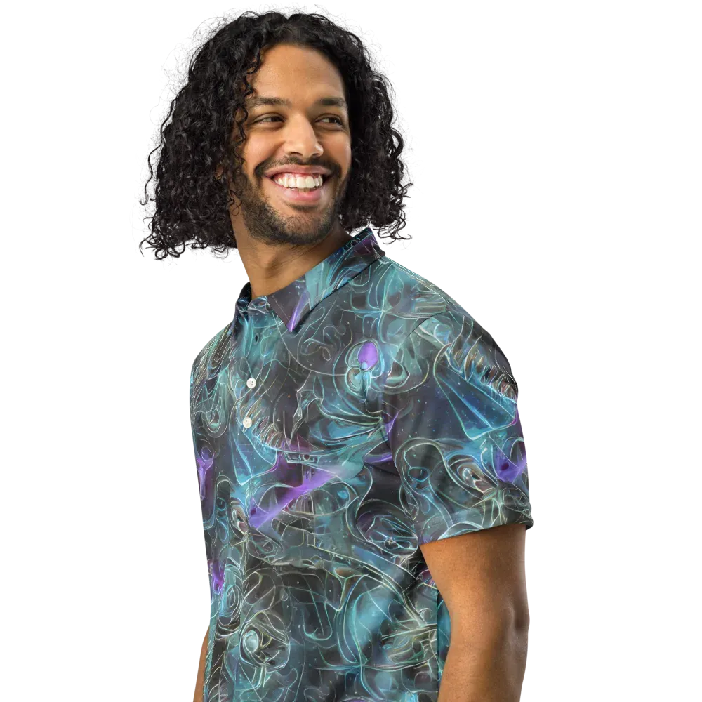 Deep Space Opal on Men's Slim Fit Polo Shirt — Left Front