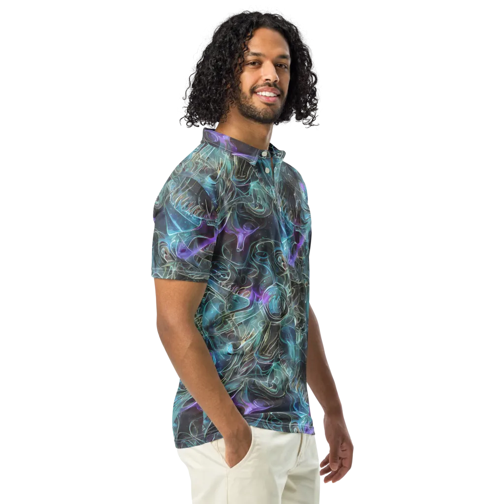 Deep Space Opal on Men's Slim Fit Polo Shirt — Right Front