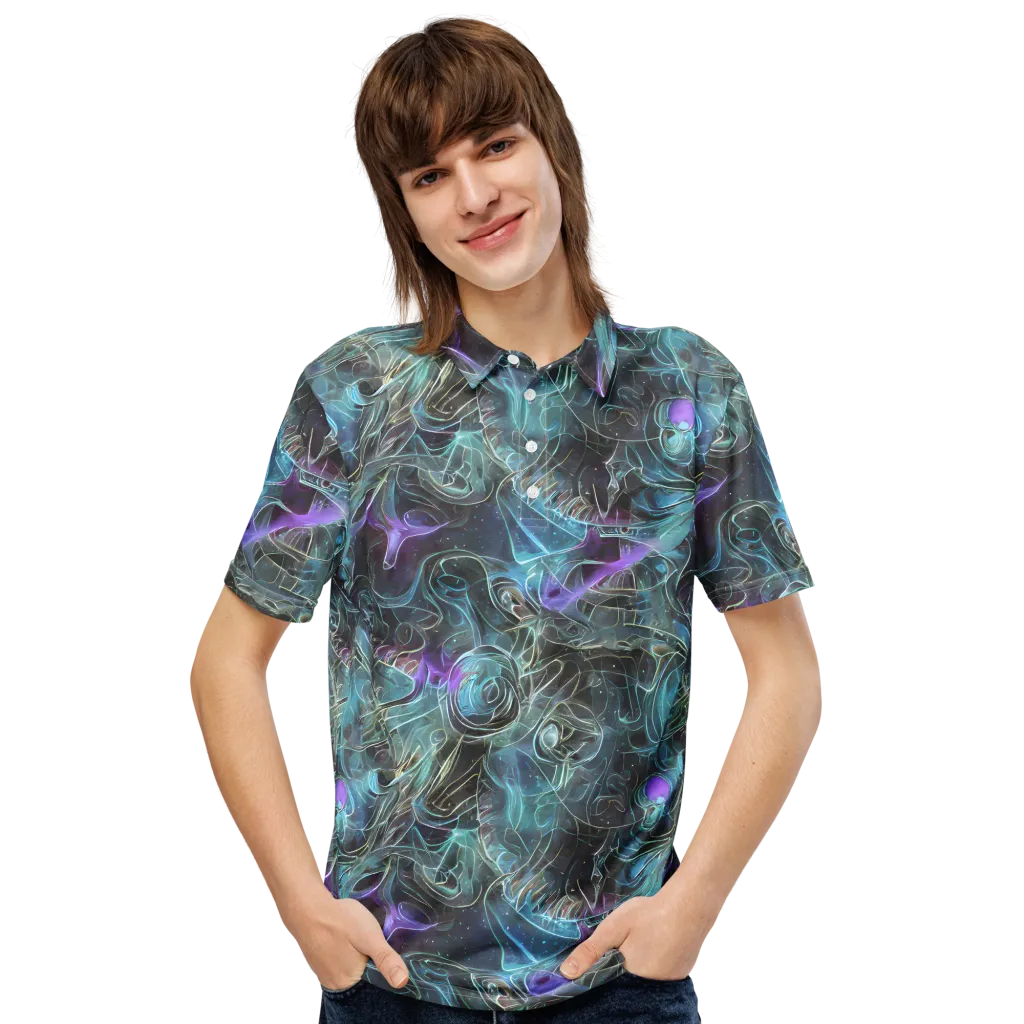 Deep Space Opal on Men's Slim Fit Polo Shirt — Front