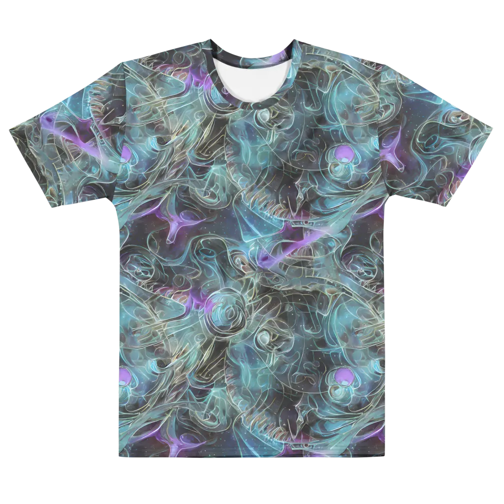 Deep Space Opal on Men's Cotton Crew Neck T-Shirt — Front