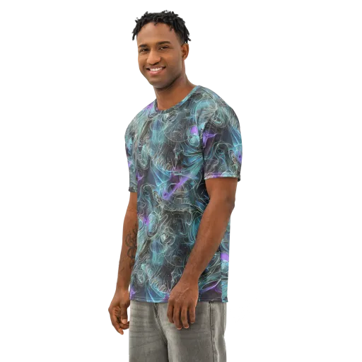 Deep Space Opal on a Men's Cotton Crew Neck T-Shirt