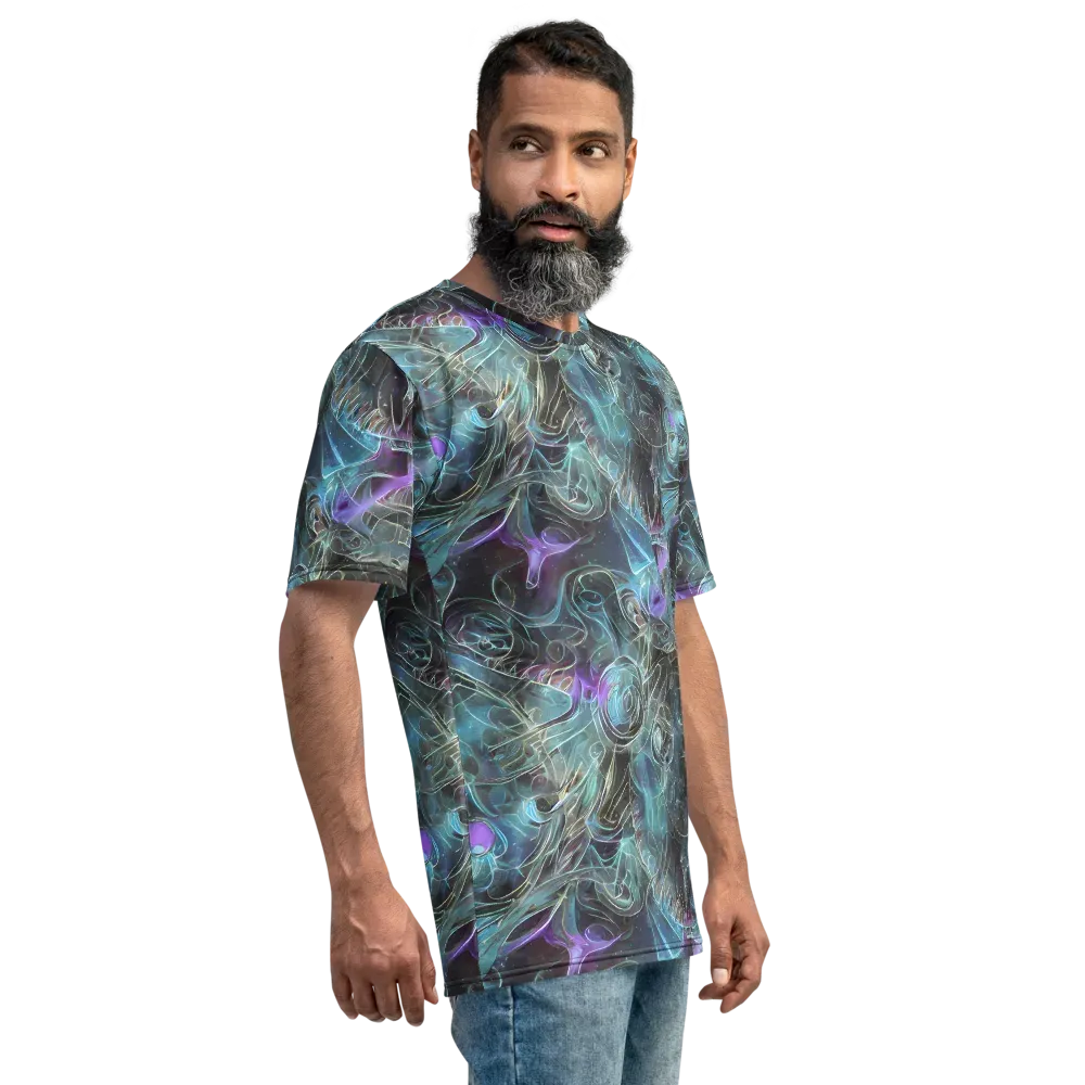 Deep Space Opal on Men's Crew Neck T-Shirt — Right