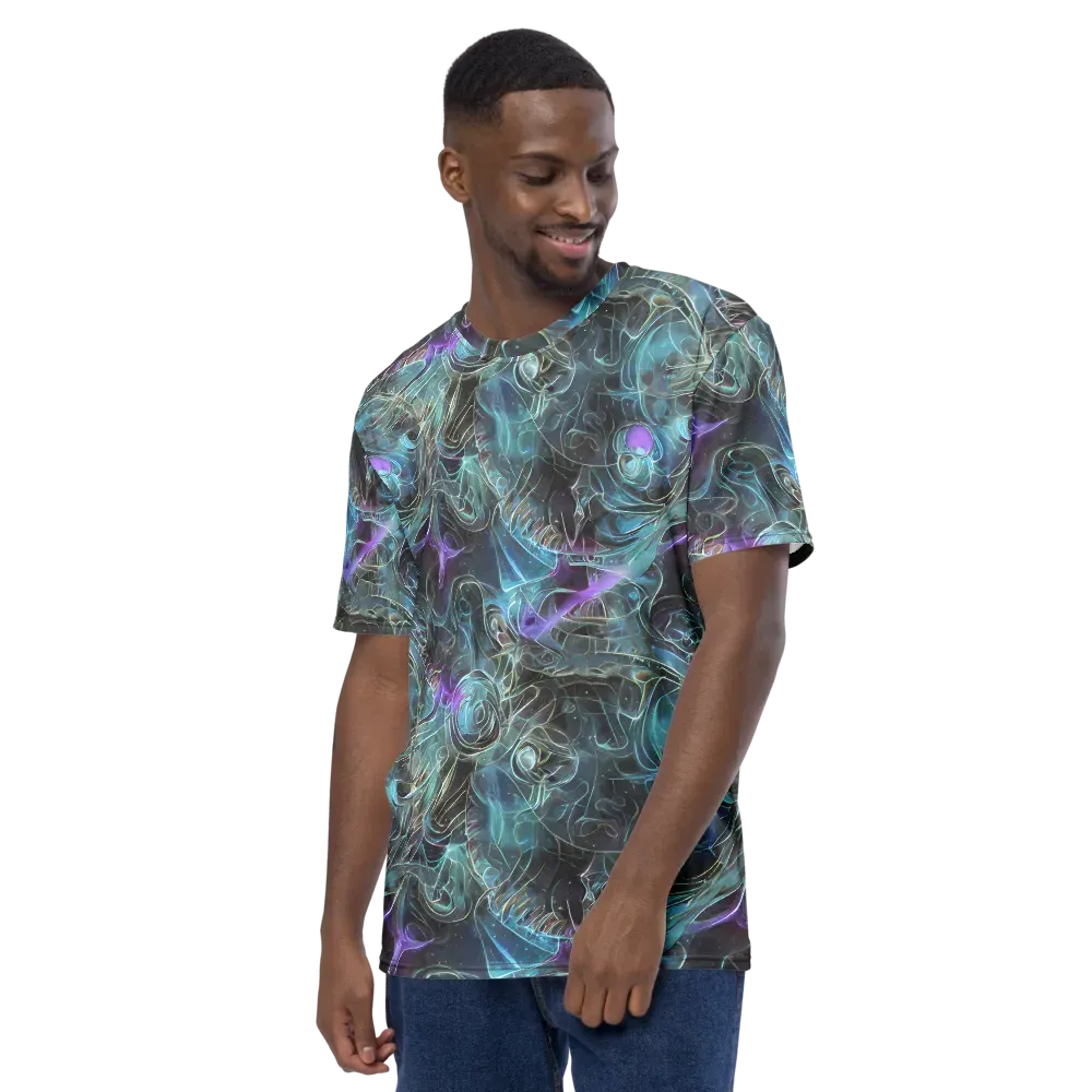 Deep Space Opal on Men's Crew Neck T-Shirt — Left