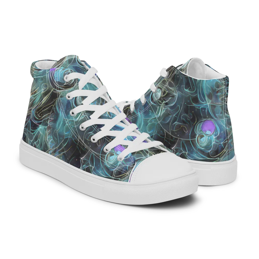 Deep Space Opal on Men's High Top Canvas Shoes — Right