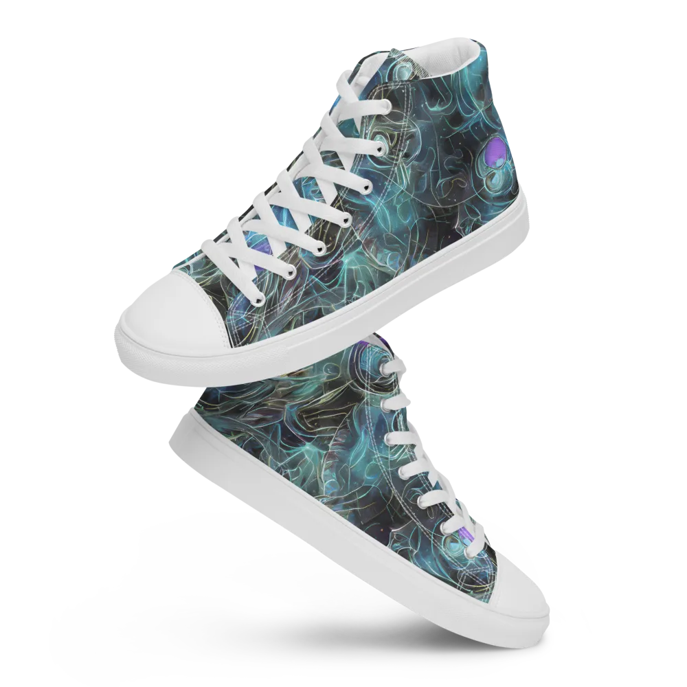 Deep Space Opal on Men's High Top Canvas Shoes — Front
