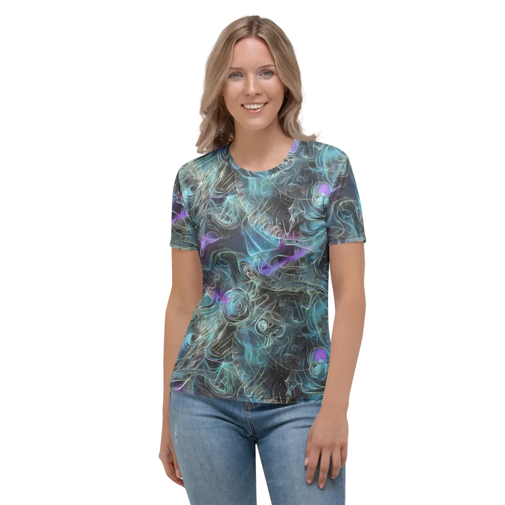 Deep Space Opal on Women's Crew Neck T-Shirt — Front