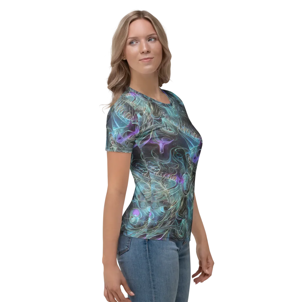 Deep Space Opal on Women's Crew Neck T-Shirt — Right