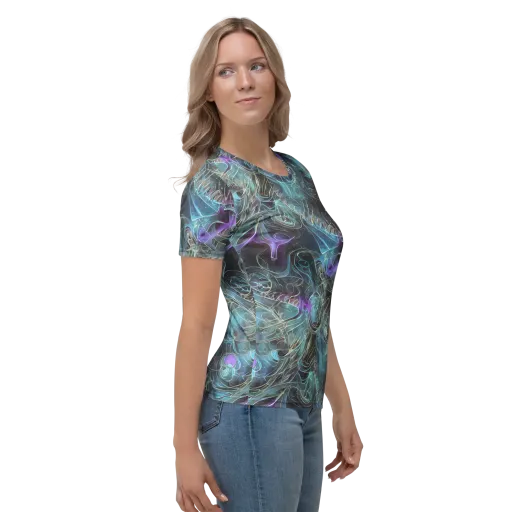 Deep Space Opal on a Women's Crew Neck T-Shirt