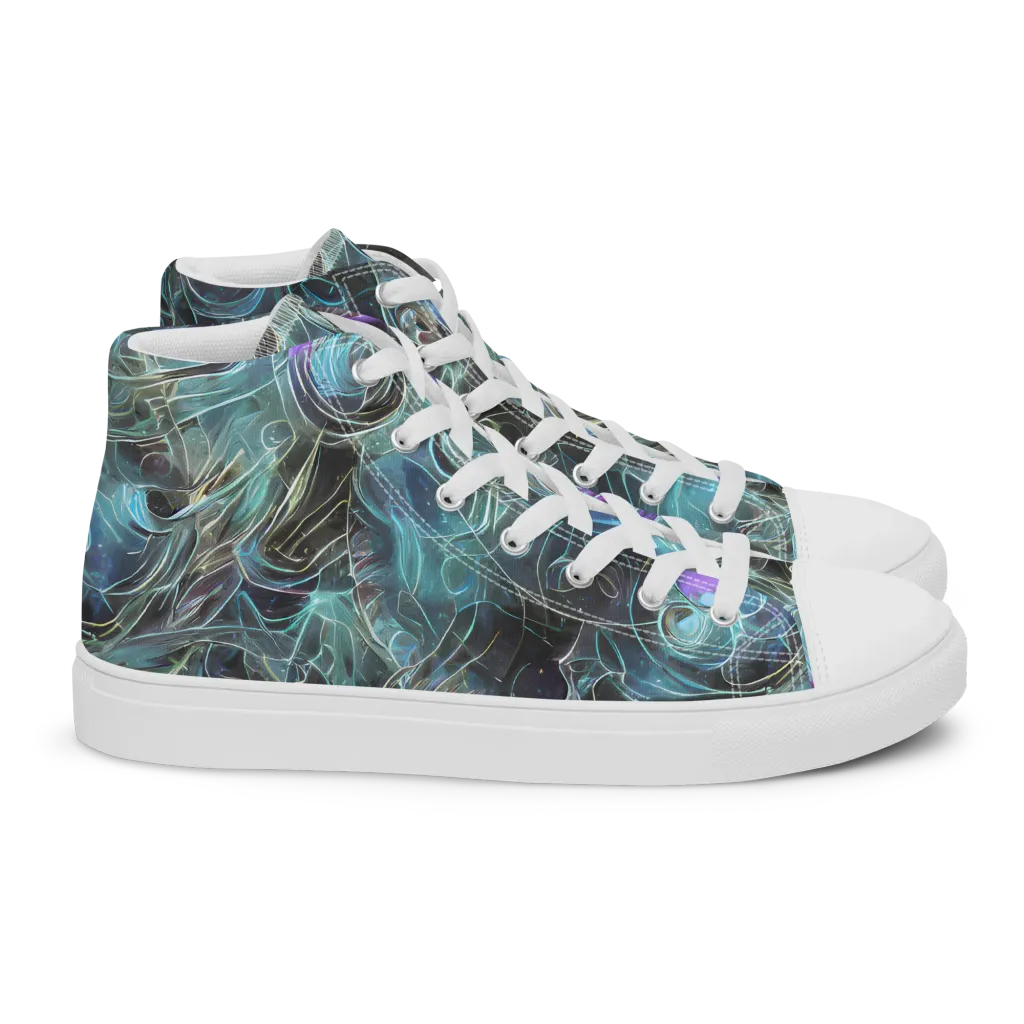 Deep Space Opal on Women's High Top Canvas Shoes — Right