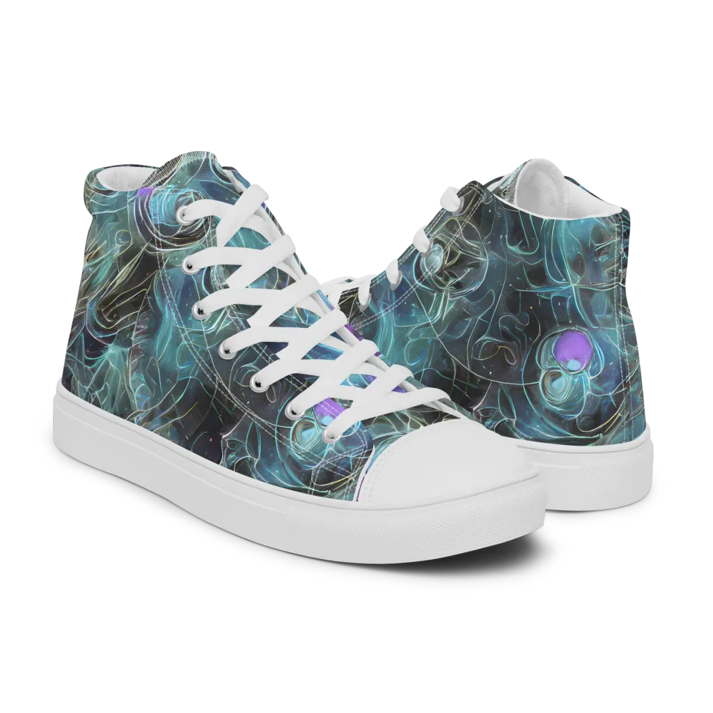 Deep Space Opal on Women's High Top Canvas Shoes — Right