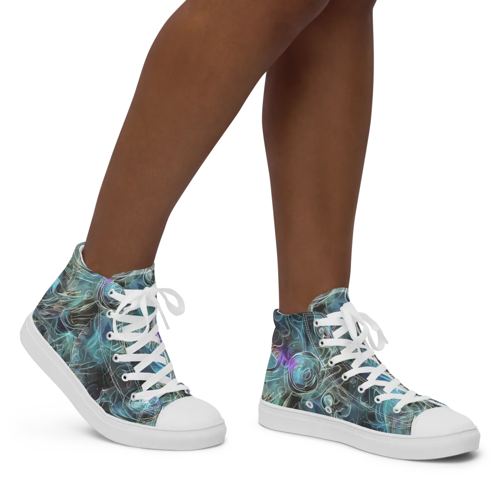 Deep Space Opal on Women's High Top Canvas Shoes — Right
