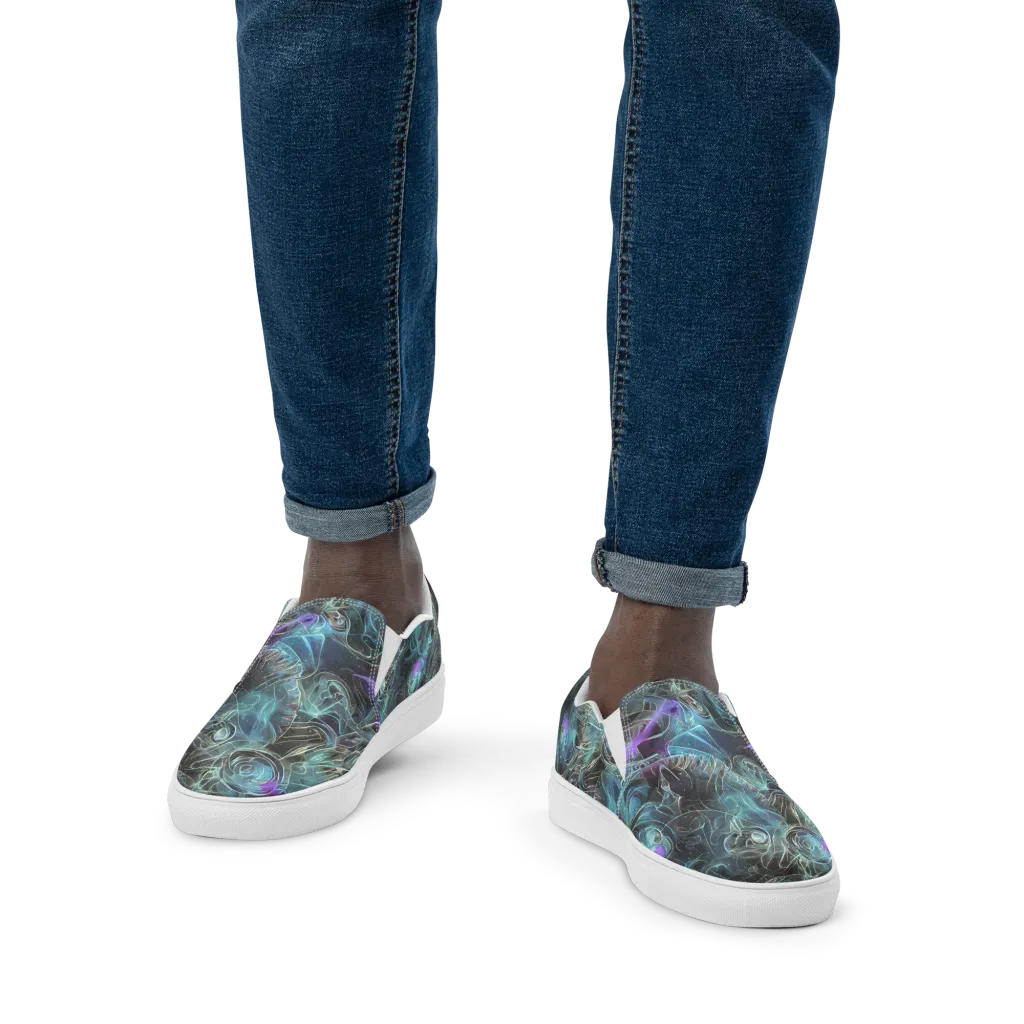 Deep Space Opal on Men's Slip-On Canvas Shoes — Front