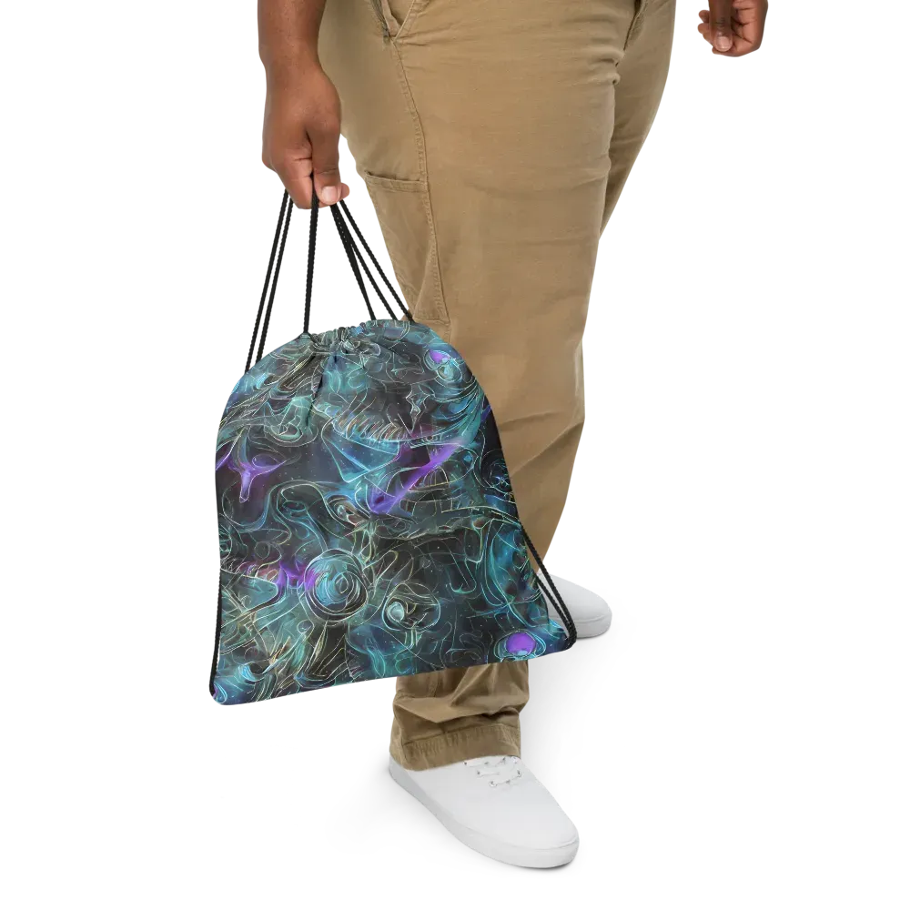 Deep Space Opal on Drawstring Bag — Front