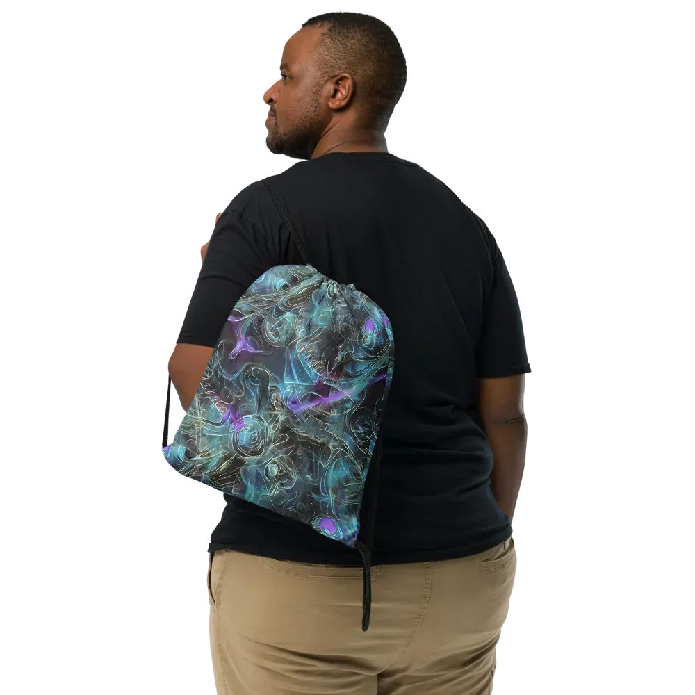 Deep Space Opal on Drawstring Bag — Front