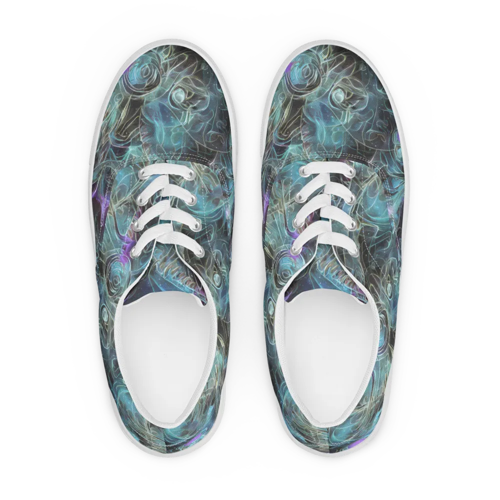 Deep Space Opal on Men's Lace-Up Canvas Shoes — Front
