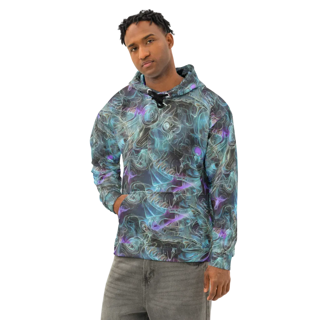 Deep Space Opal on Cotton Hoodie — Left Front