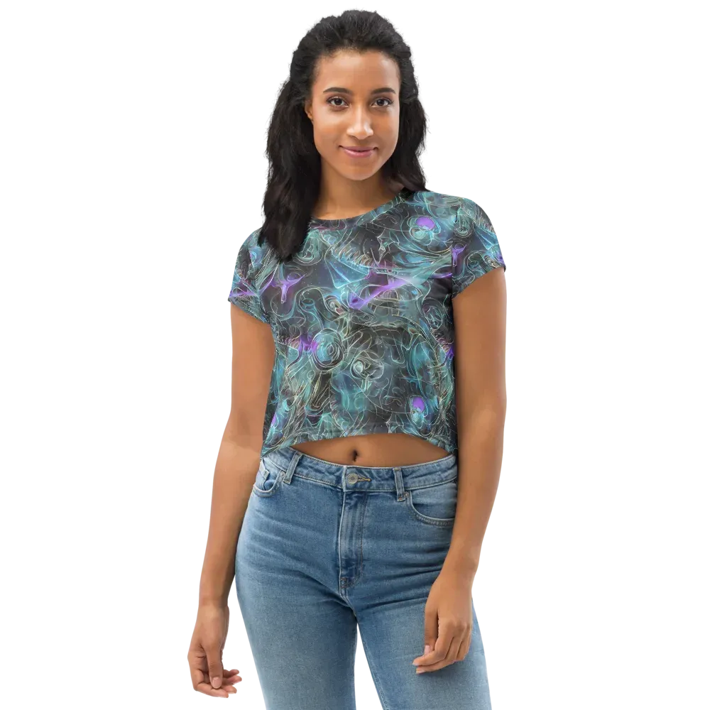 Deep Space Opal on Crop Tee — Front