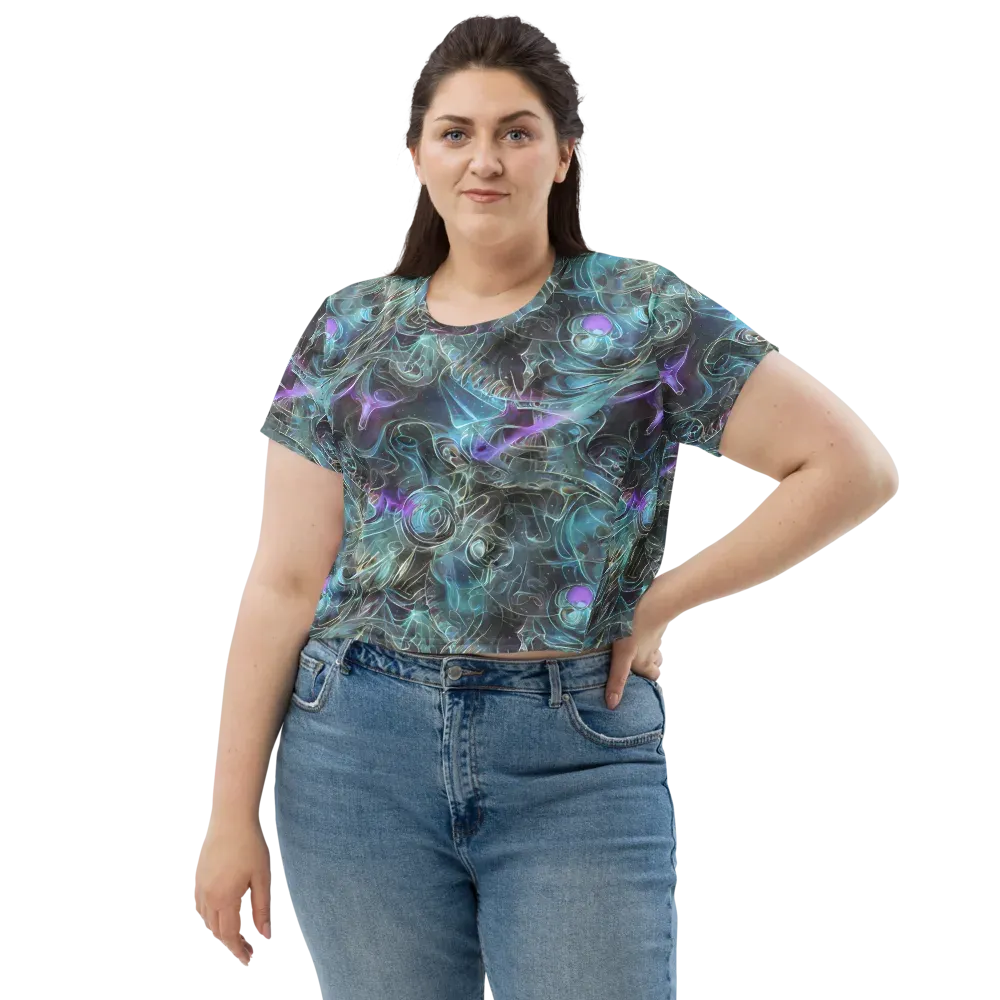 Deep Space Opal on Crop Tee — Front