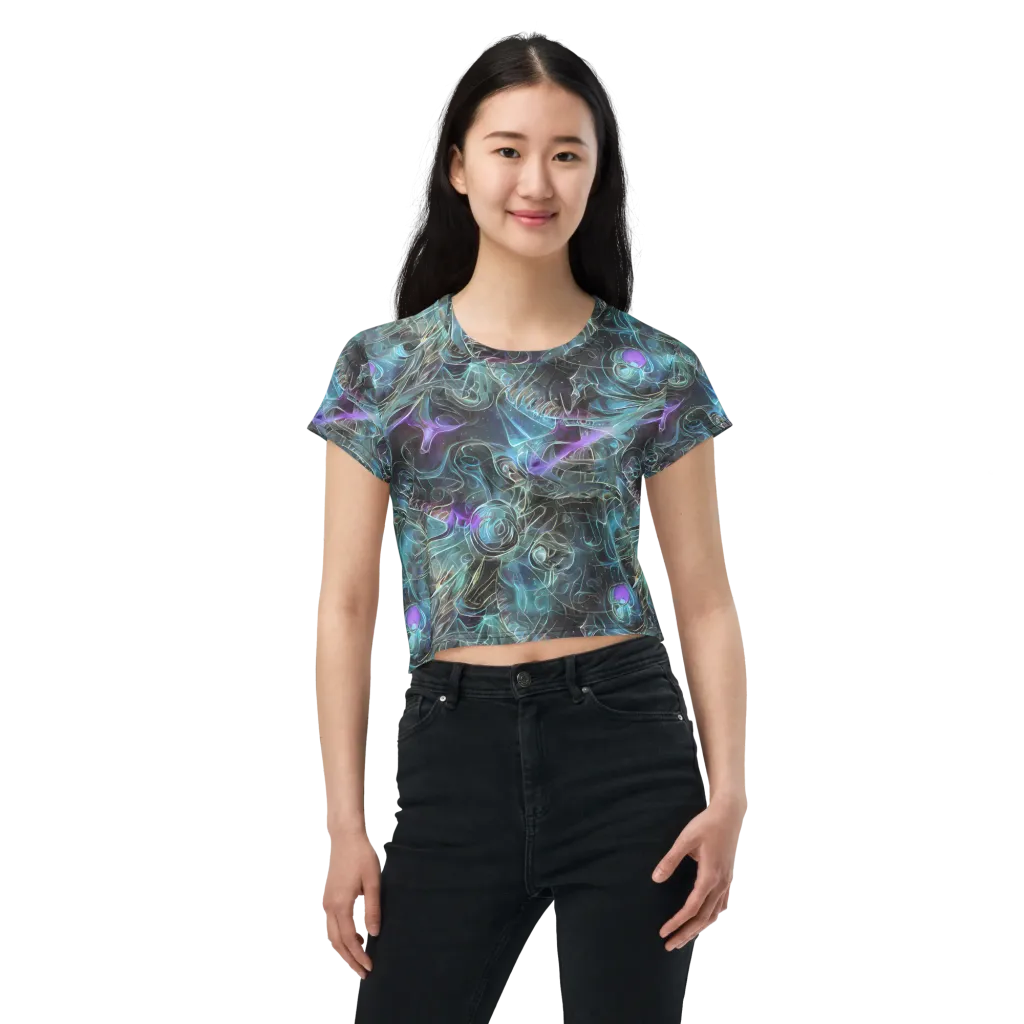 Deep Space Opal on Crop Tee — Front