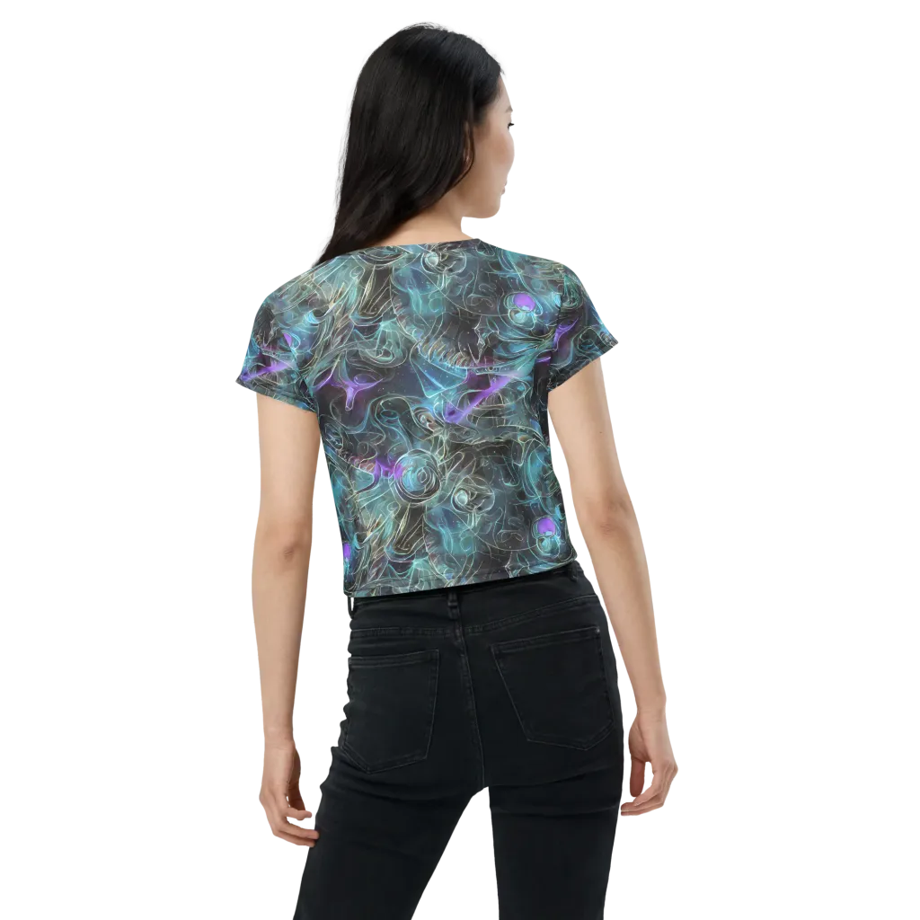 Deep Space Opal on Crop Tee — Back