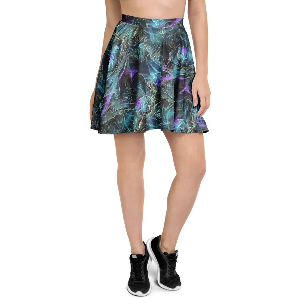 Deep Space Opal on Skater Skirt — Front