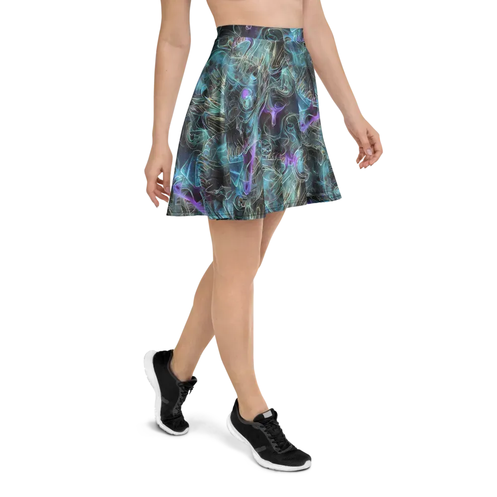 Deep Space Opal on Skater Skirt — Right