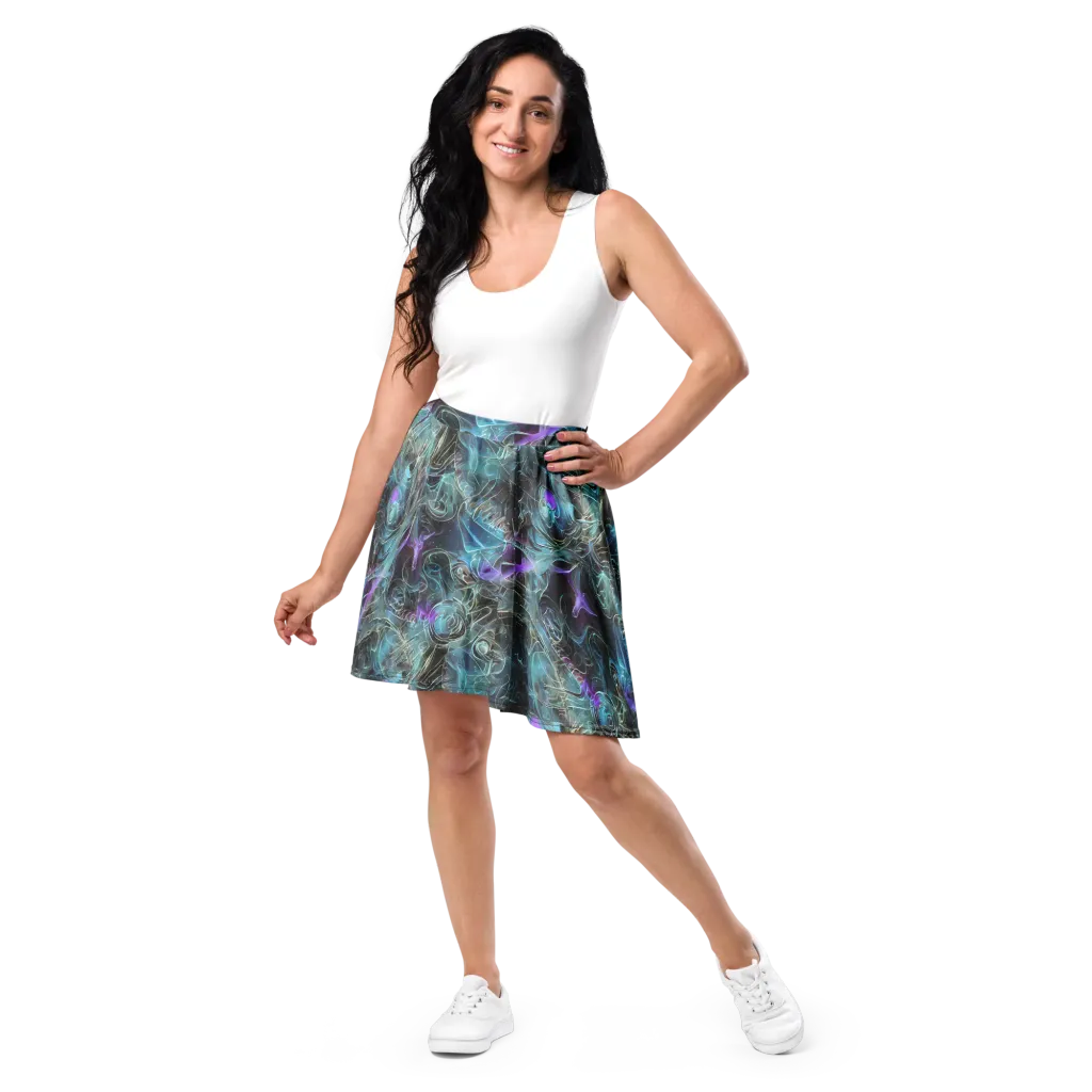 Deep Space Opal on Skater Skirt — Front